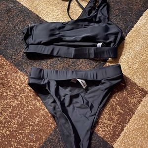 Black high waisted bikini